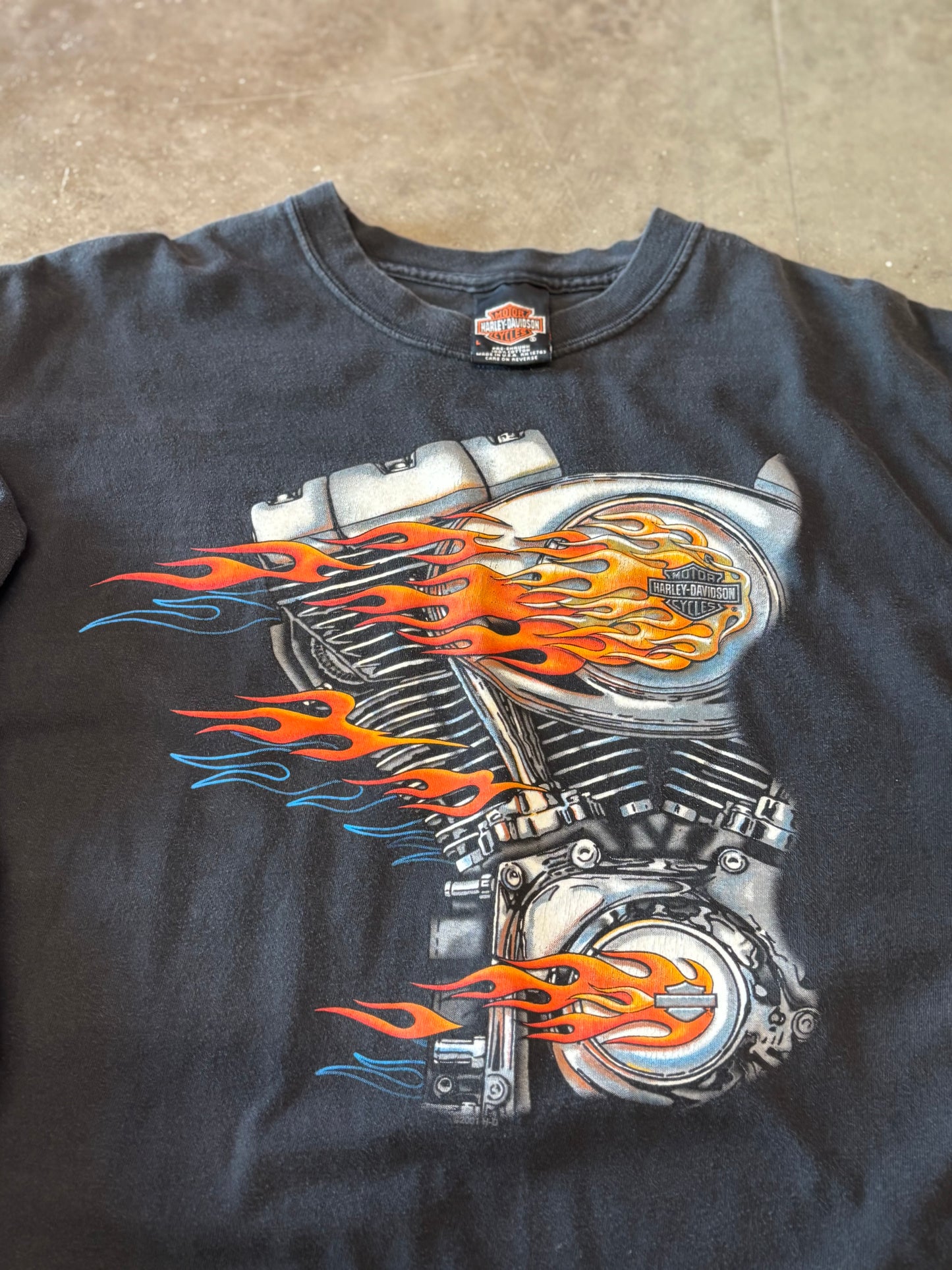Vintage Harley Davidson Flame sleeve size large