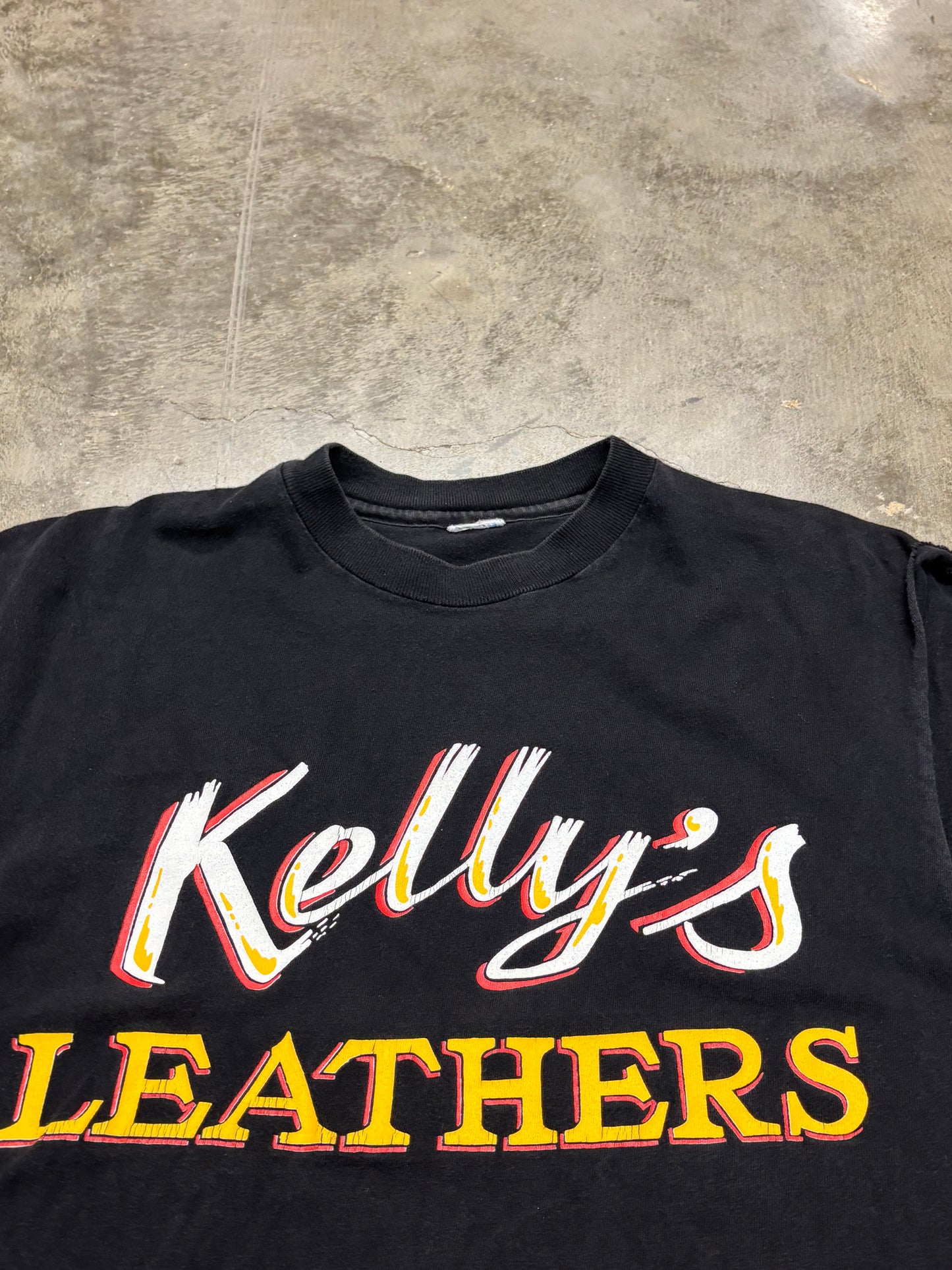 Vintage Kelly Leathers chopped skull shirt size large