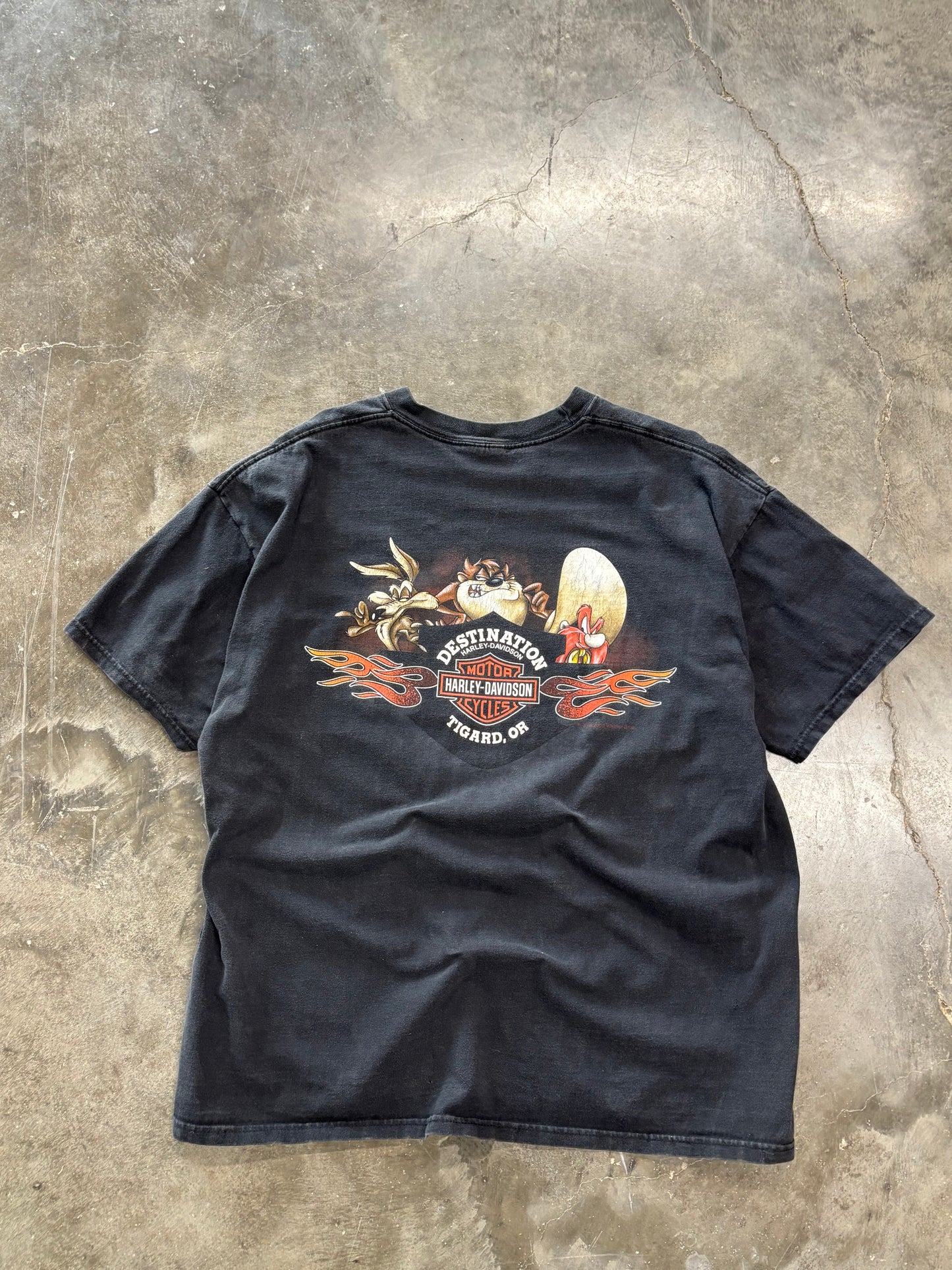 Vintage Harley Davidson Looney Tunes street tough shirt size xl
