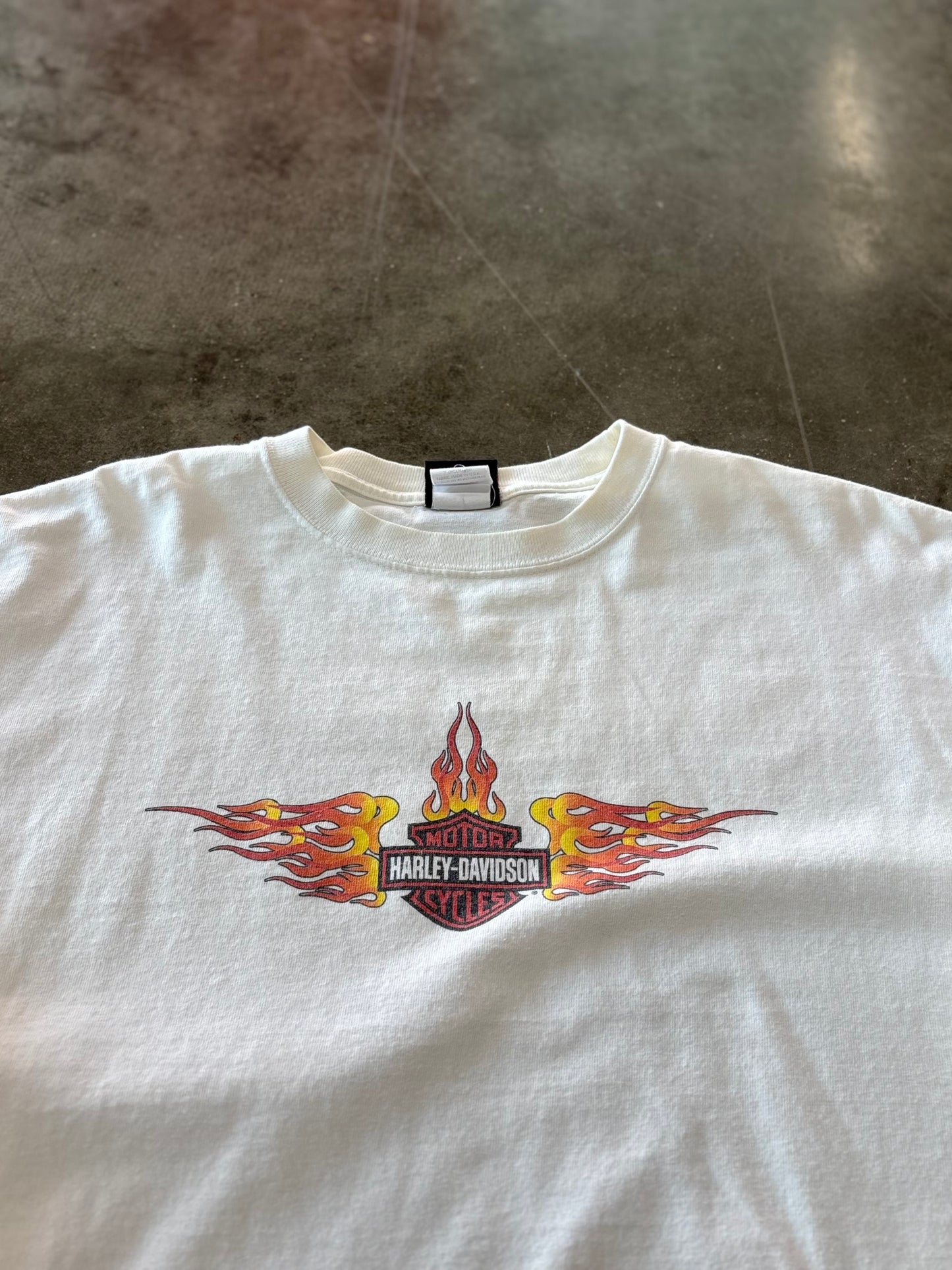 Vintage Harley Davidson White Flame long sleeve size xxl