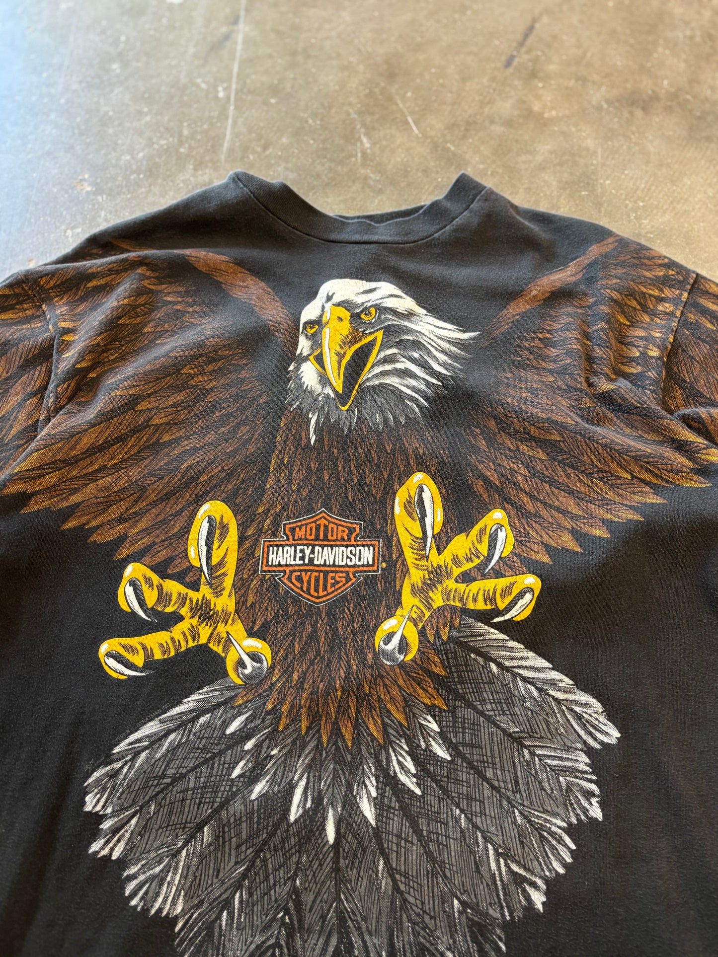 Vintage Harley Davidson Eagle all over print size large