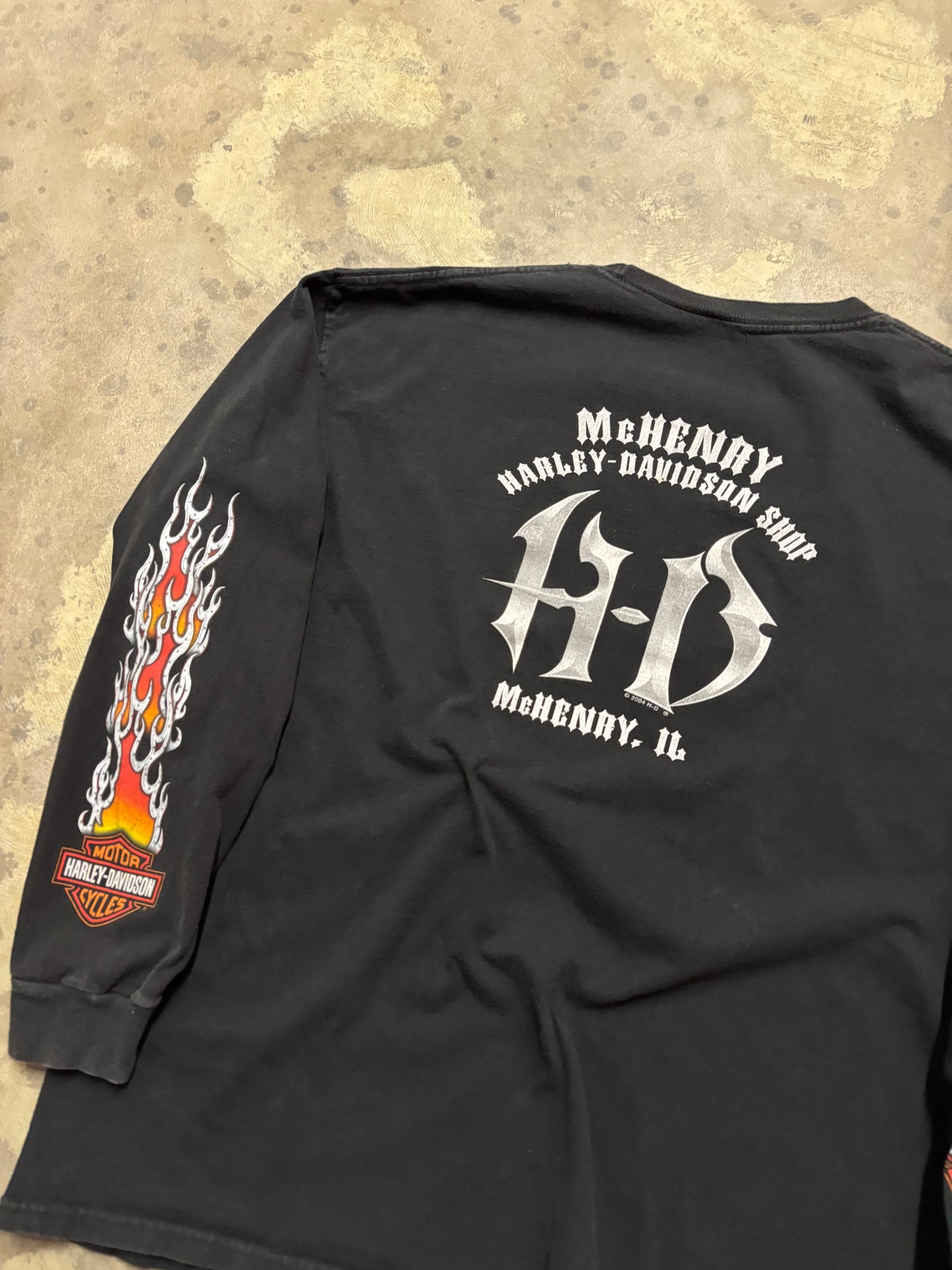 Vintage Harley Davidson Steel Flame long sleeve shirt size large