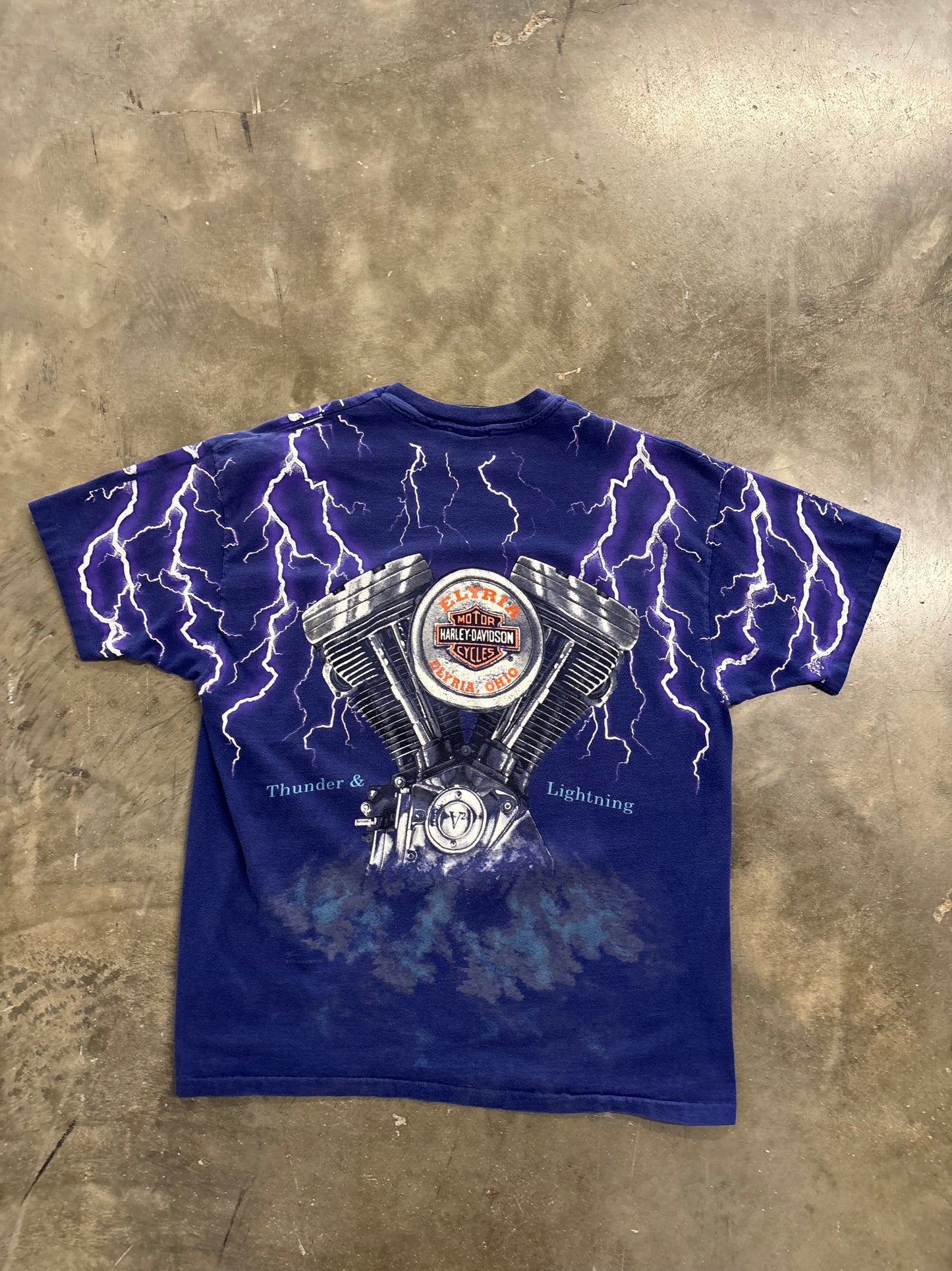 Vintage Harley Davidson purple lightning shirt size xl