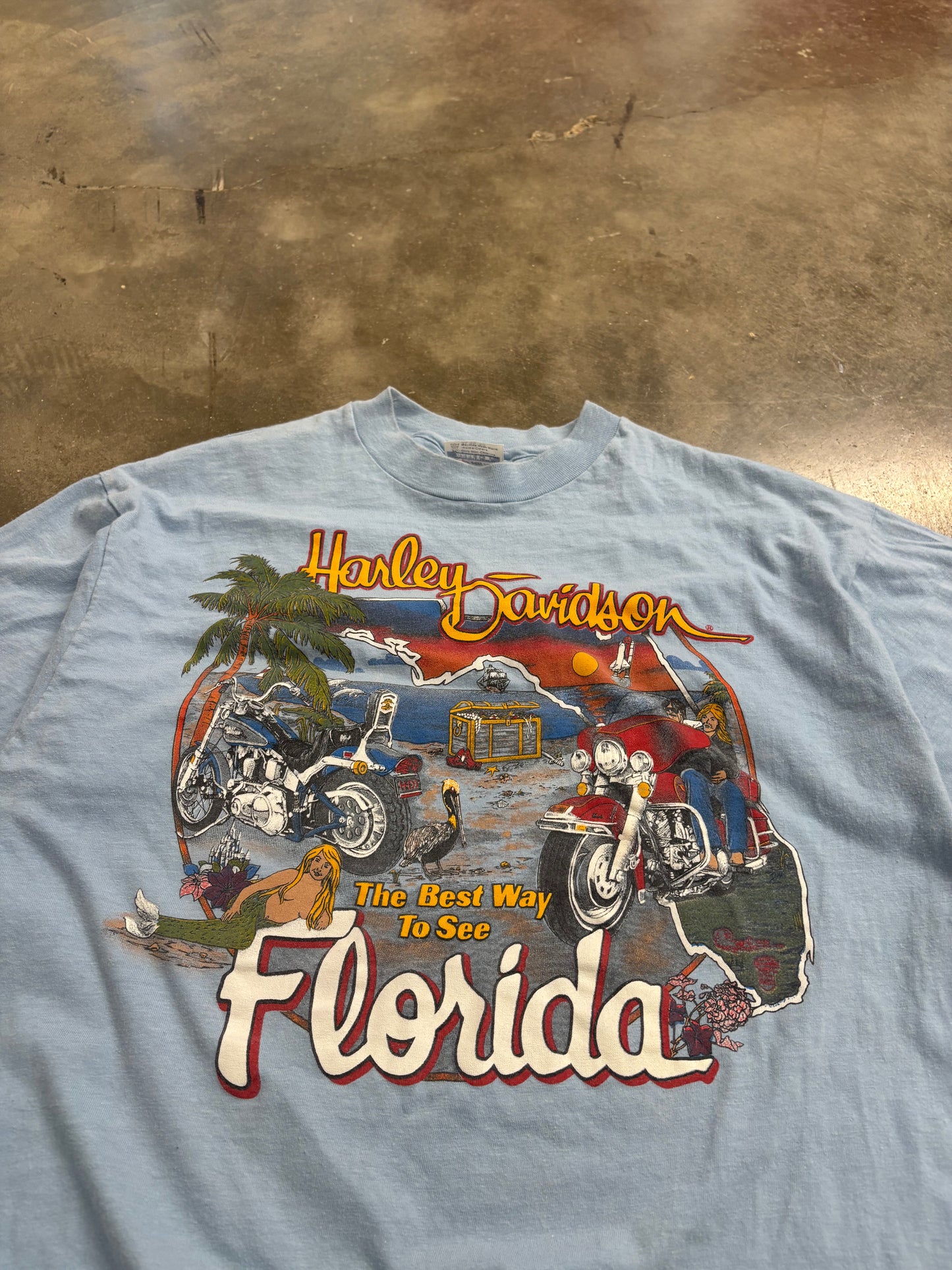 Vintage 80’s Harley Davidson Mermaid shirt size xl