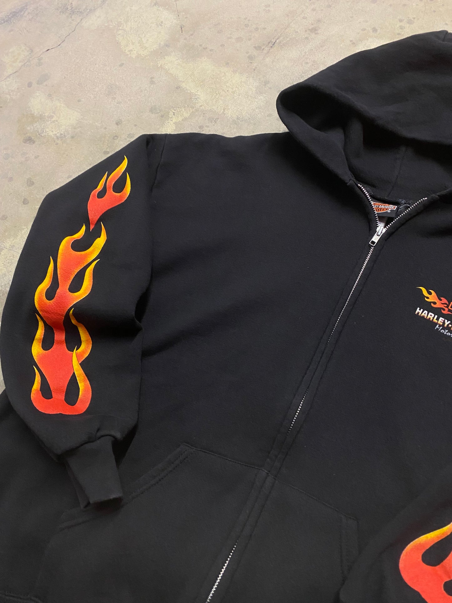 Vintage Harley Davidson Flame Burst zip up hoodie size extra large