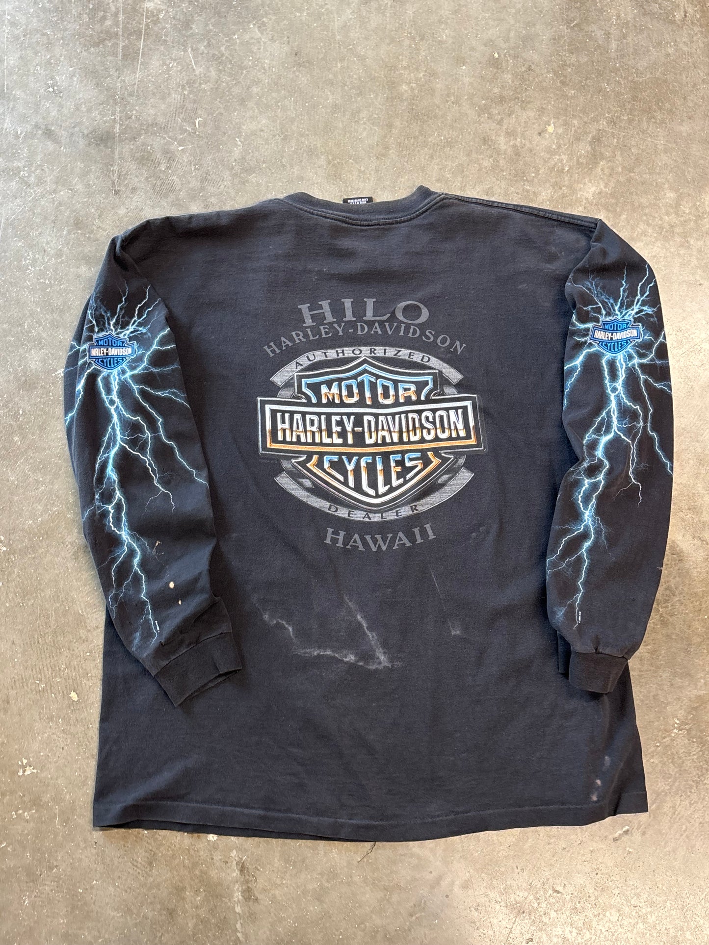 Vintage Harley Davidson thrashed lightning long sleeve size xl shirt