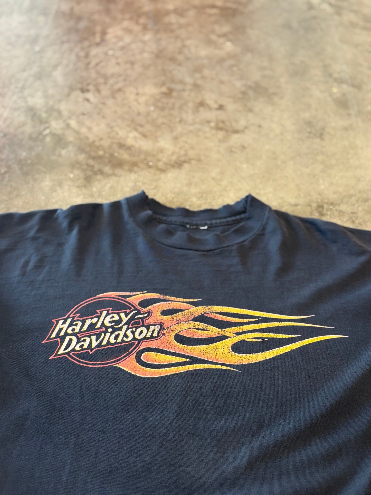 Vintage Harley Davidson Thrashed cuff less long sleeve size xl