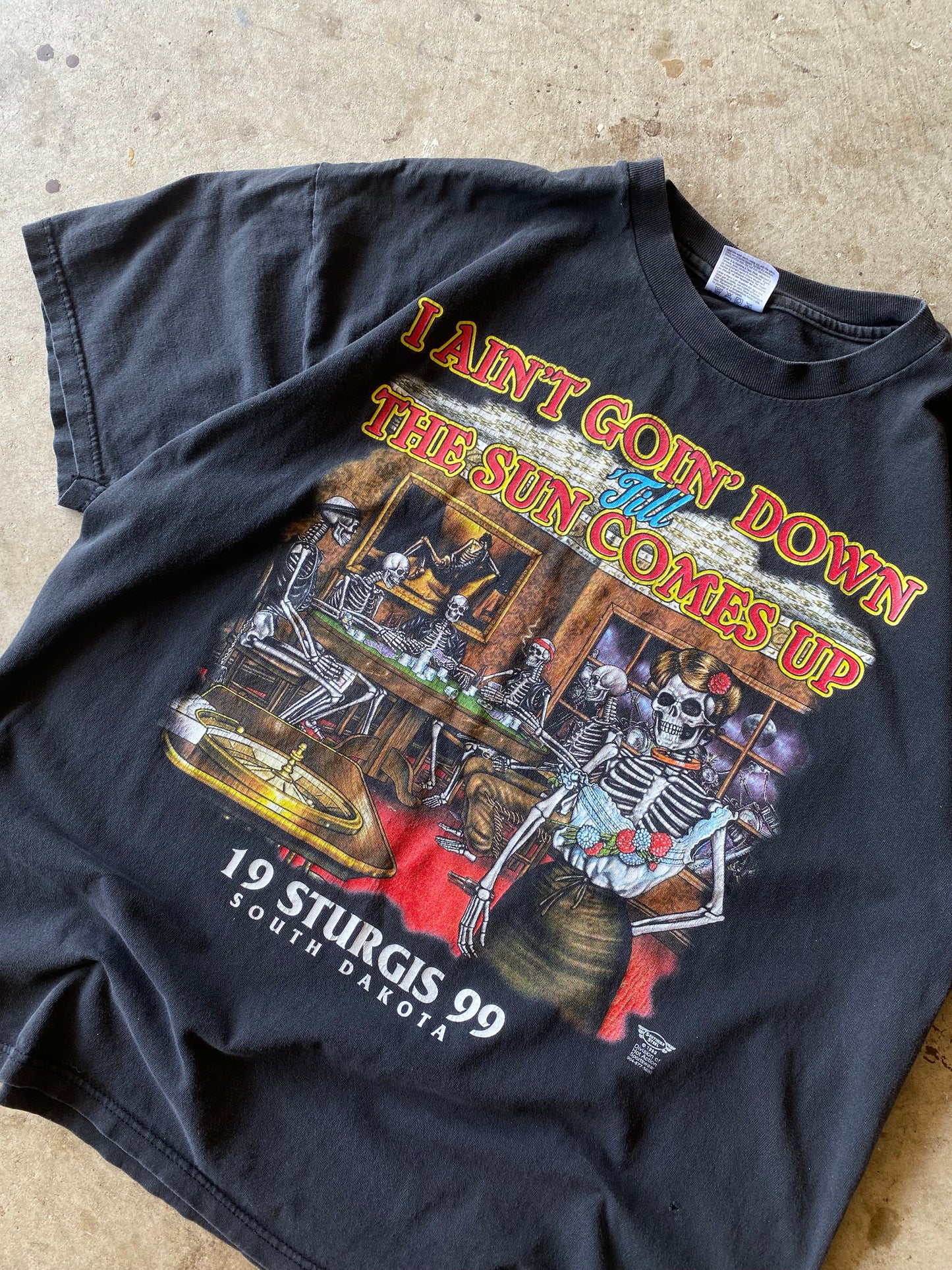 Vintage Sturgis 1999 Skull Poker shirt size extra large