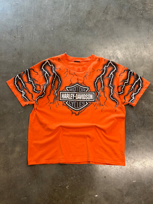 Vintage Harley Davidson Lightning AOP shirt size xl