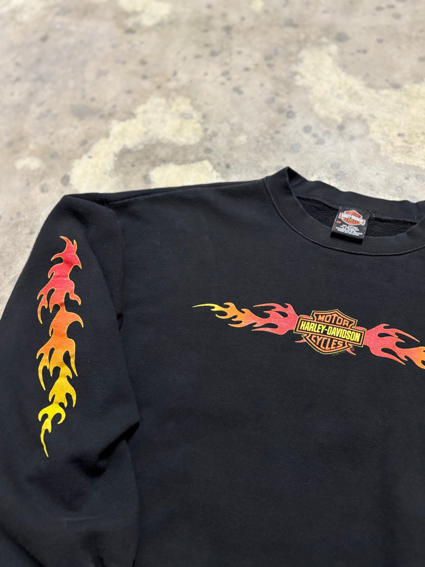 Vintage Harley Davidson Flame Burst Sweatshirt Size XXL