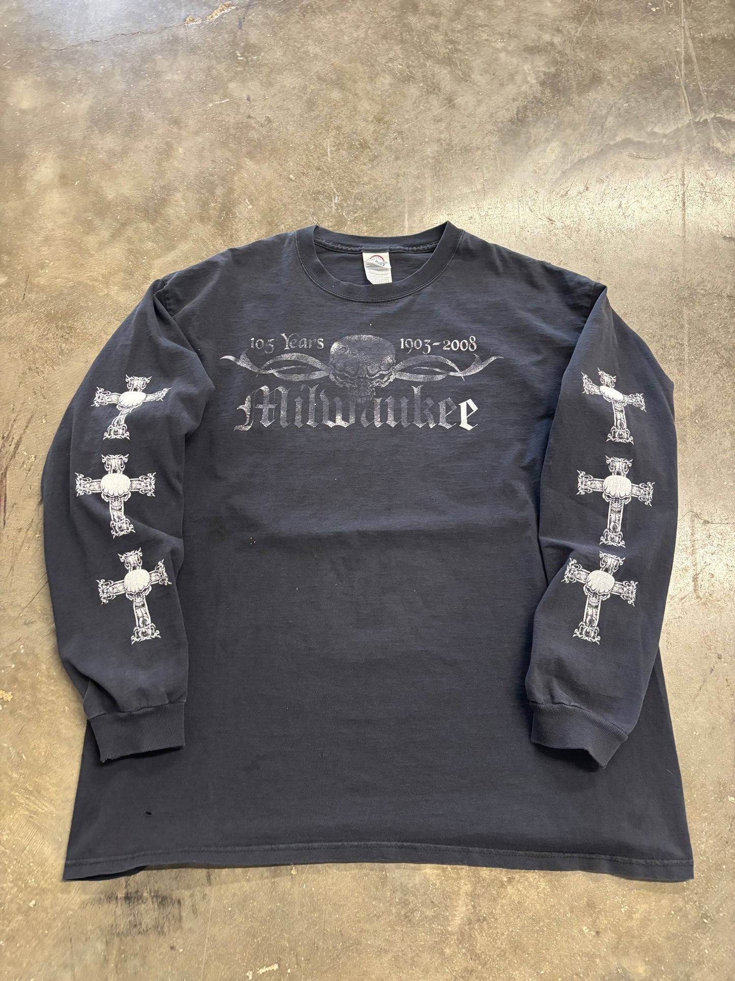 Y2K Milwaukee Biker skull shirt size xl