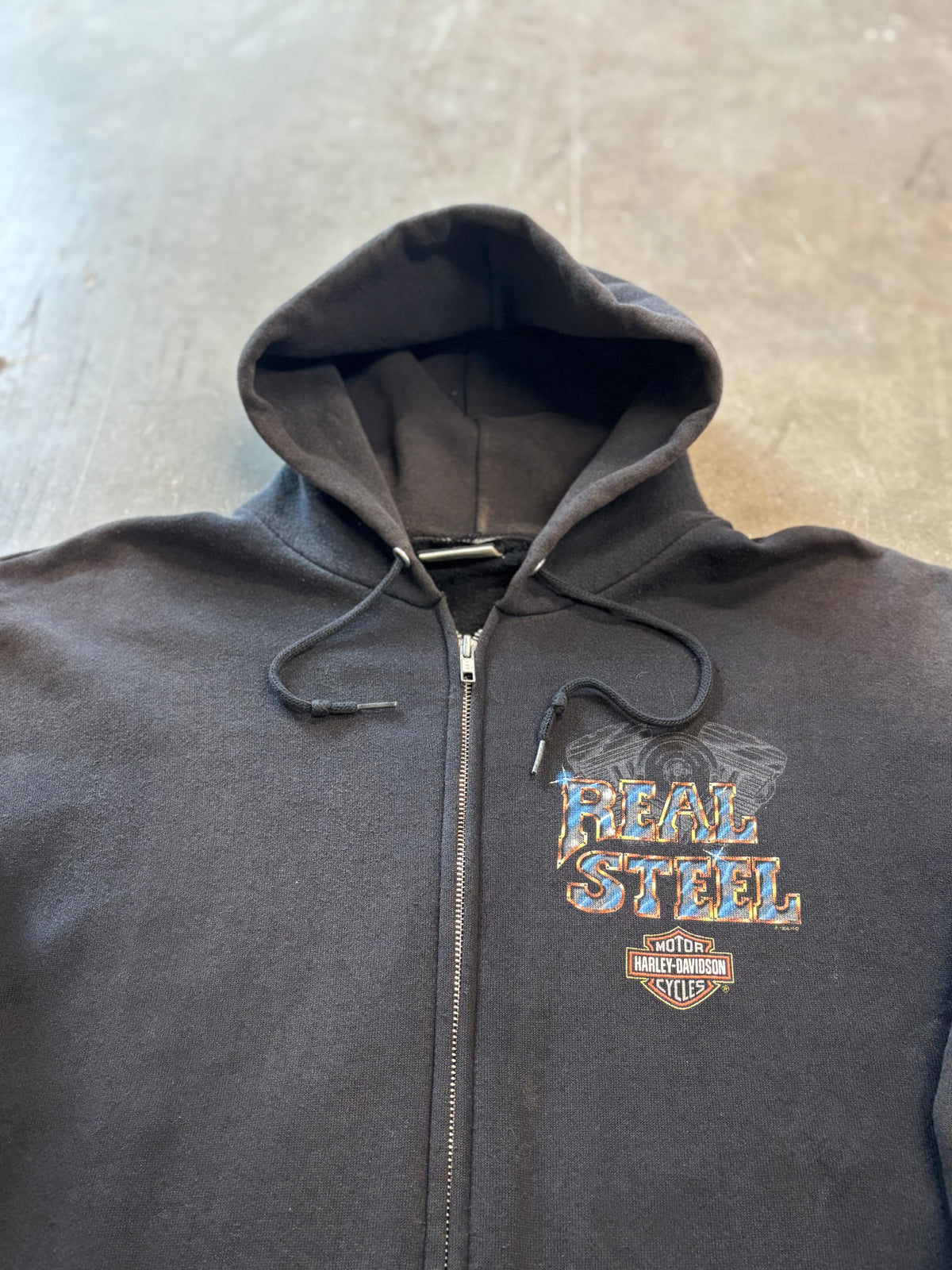 Vintage Real Steel zip up hoodie size large