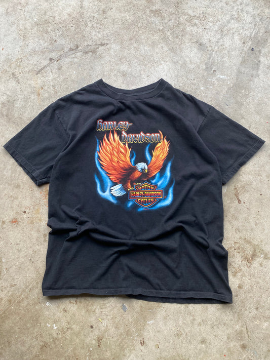 Vintage Harley Davidson Blue flame Eagle size extra large