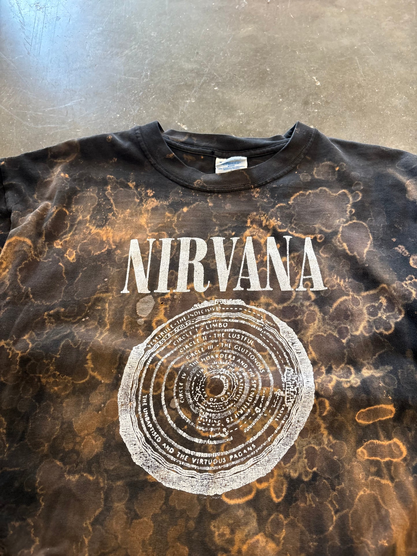 Vintage Nirvana bleached out vestibule shirt size large