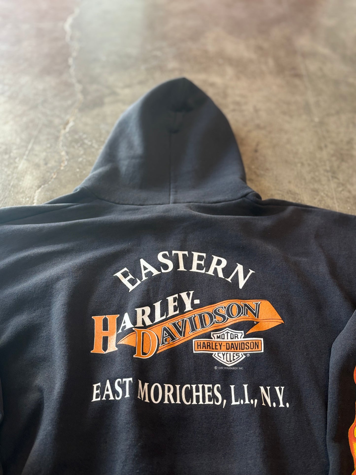 Vintage Harley Davidson flame inferno zip up size extra large