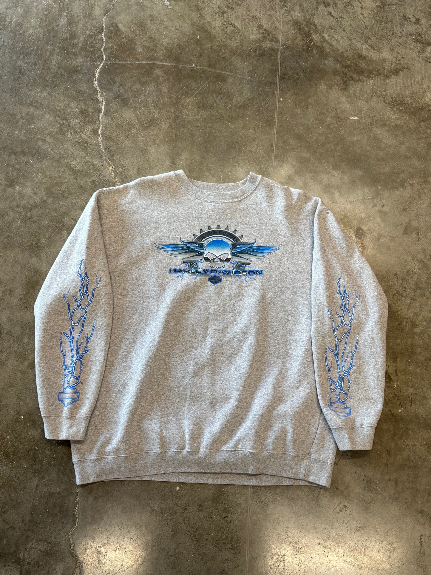 Vintage Harley Davidson Blue Lightning sweatshirt size xxl