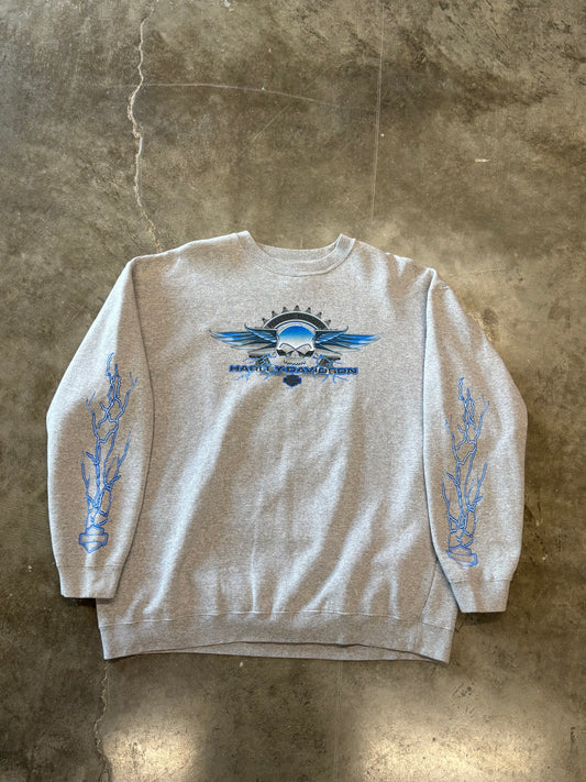 Vintage Harley Davidson Blue Lightning sweatshirt size xxl