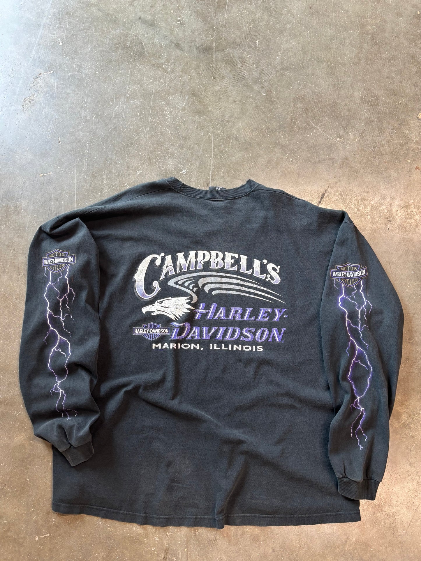 Vintage Harley Davidson Purple Lightning long sleeve size xxl