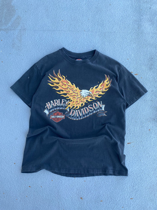 Vintage Harley Davidson Flaming Eagle shirt size large