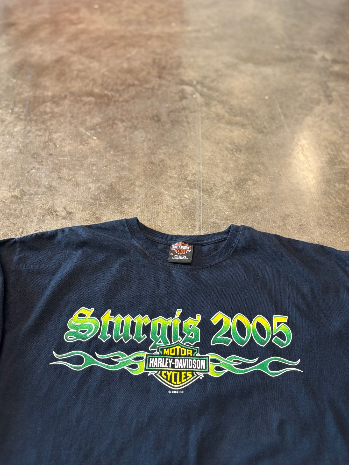 Vintage Harley Davidson Green Flame long sleeve size xl shirt