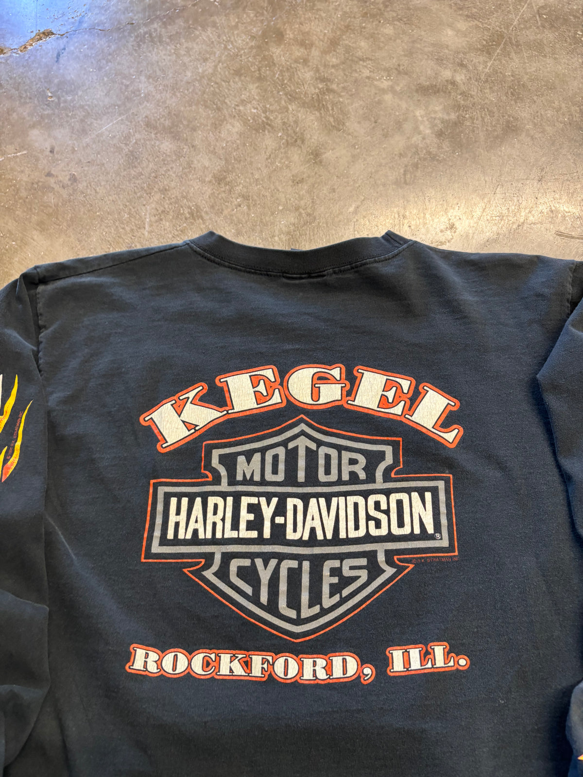Vintage Early 90’s Harley Davidson flaming Eagle long sleeve size large