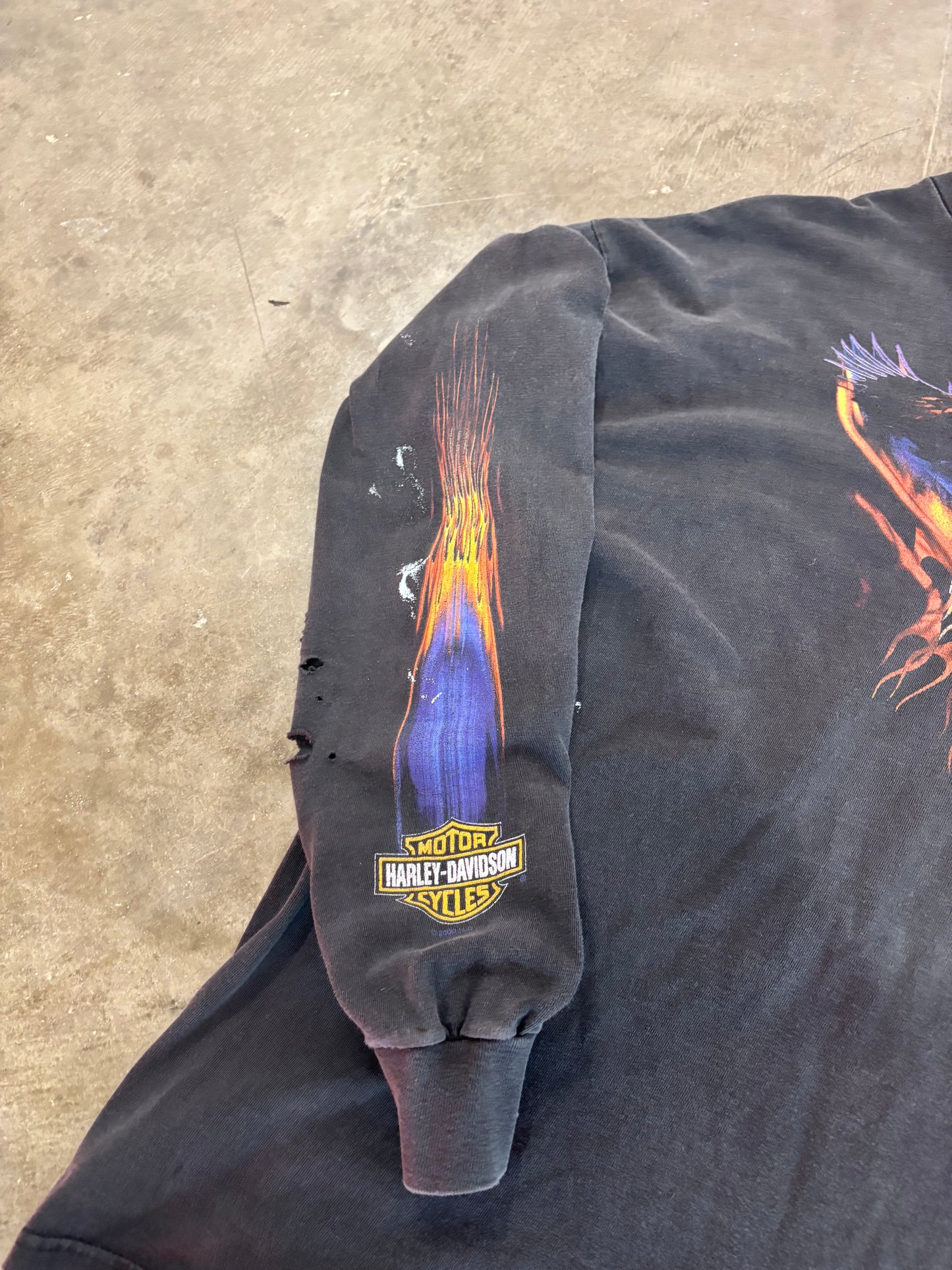 Vintage Harley Davidson Faded OuT Hawg back hit eagle long sleeve size xxl