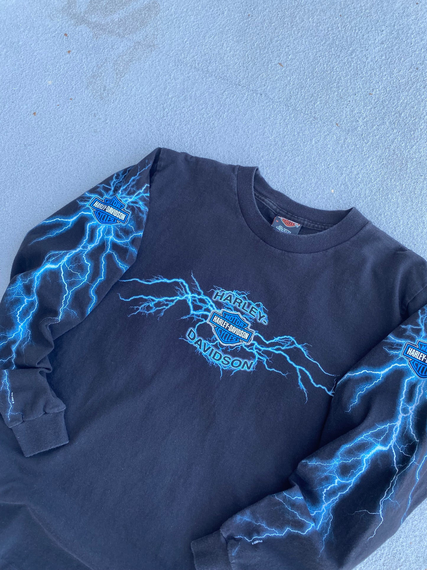 Vintage Harley Davidson Lightning Print Long sleeve size medium