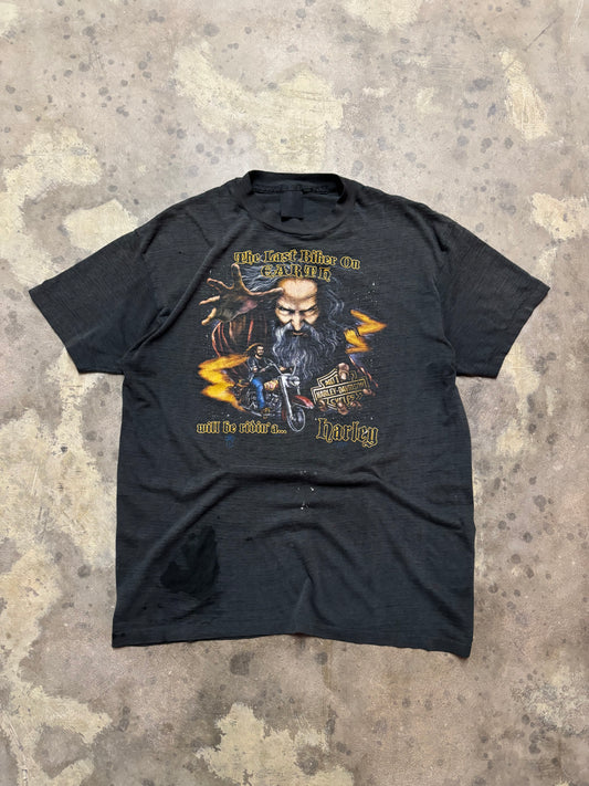Vintage Harley Davidson 3D Emblem Last Biker on earth shirt size large