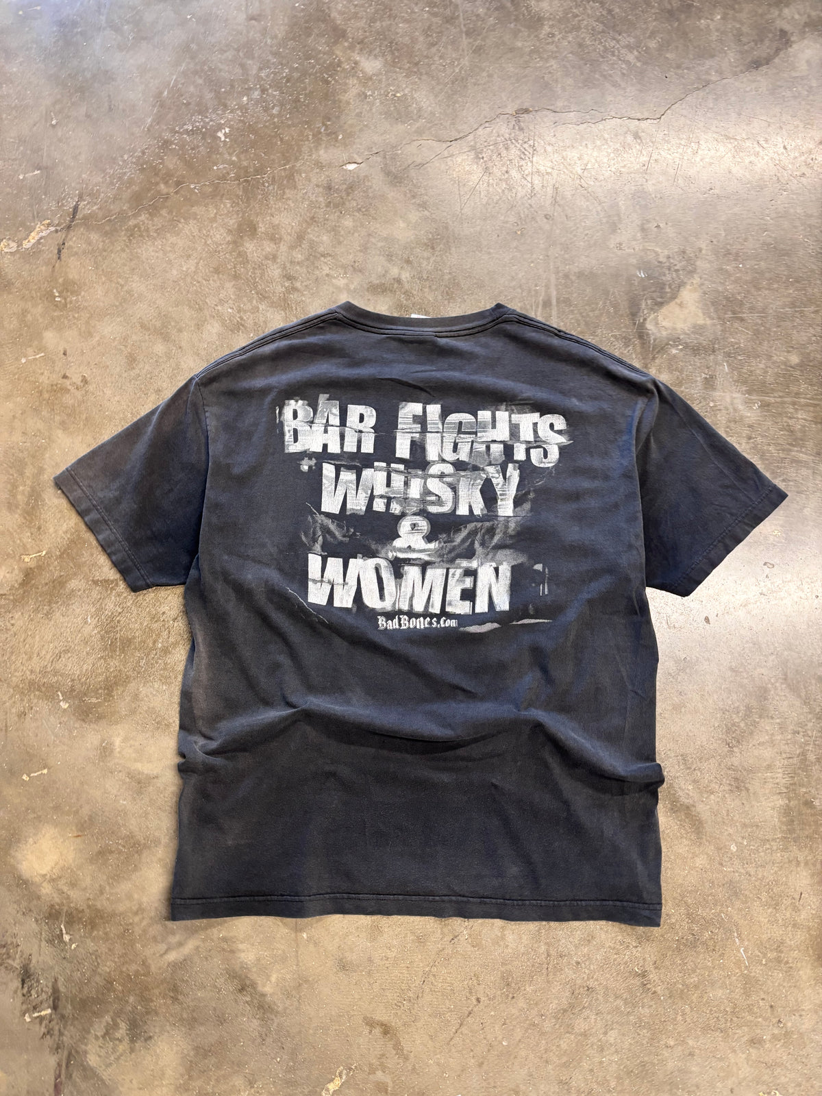 Vintage Bad Bones faded out biker shiner size Extra large
