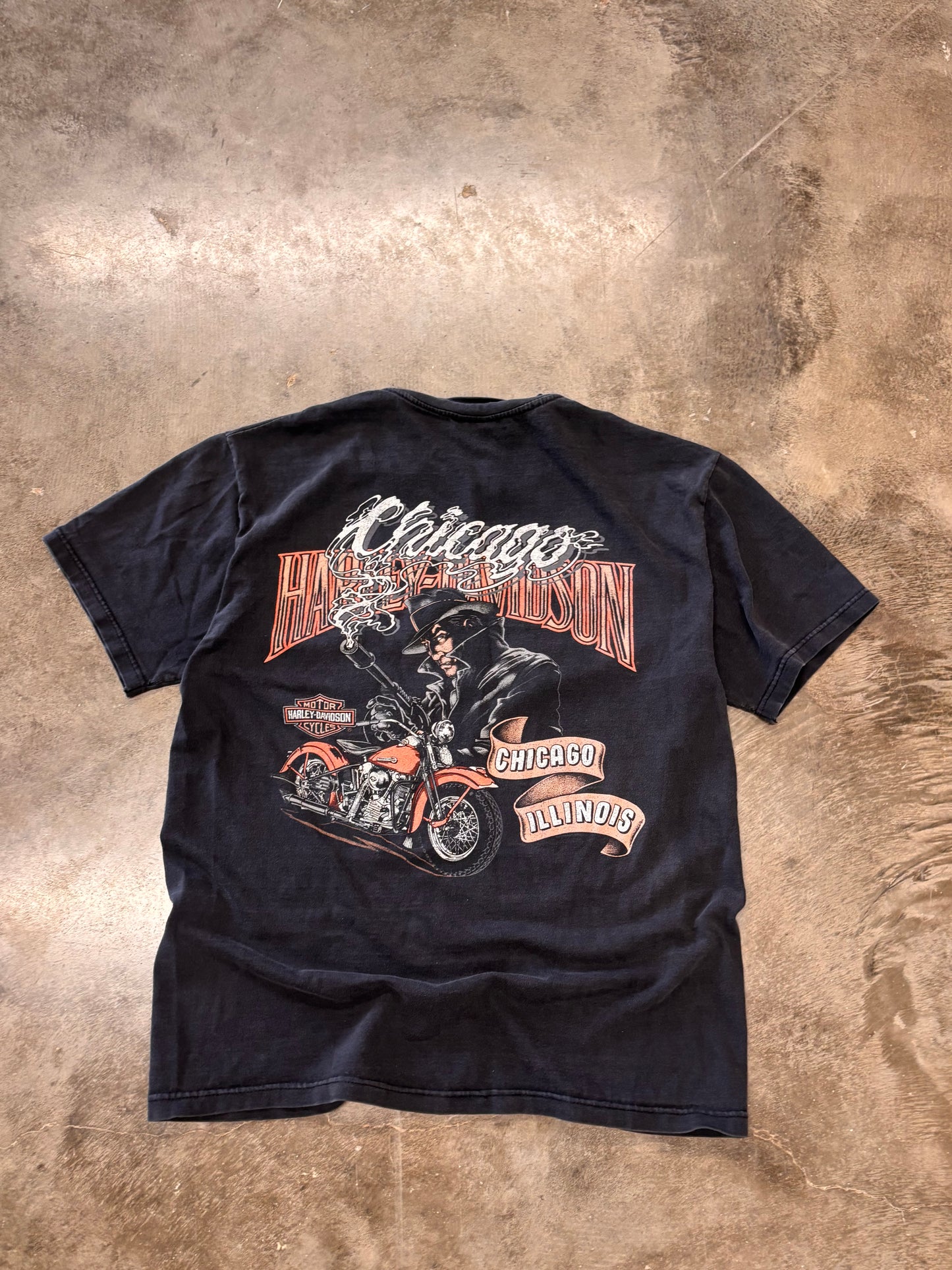 Vintage Harley Davidson Eagle with Chicago backhit size medium