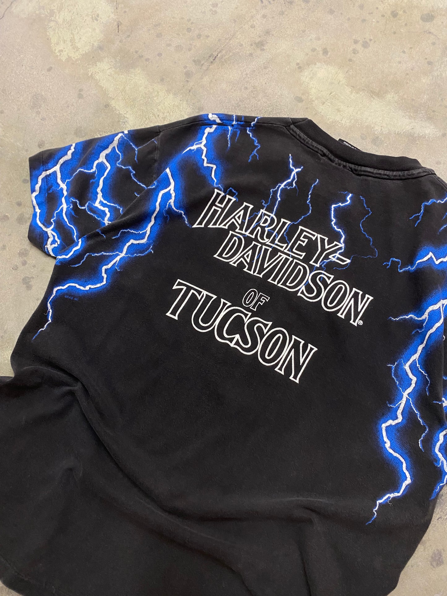 Vintage Harley Lightning Blue Thunder Size Large