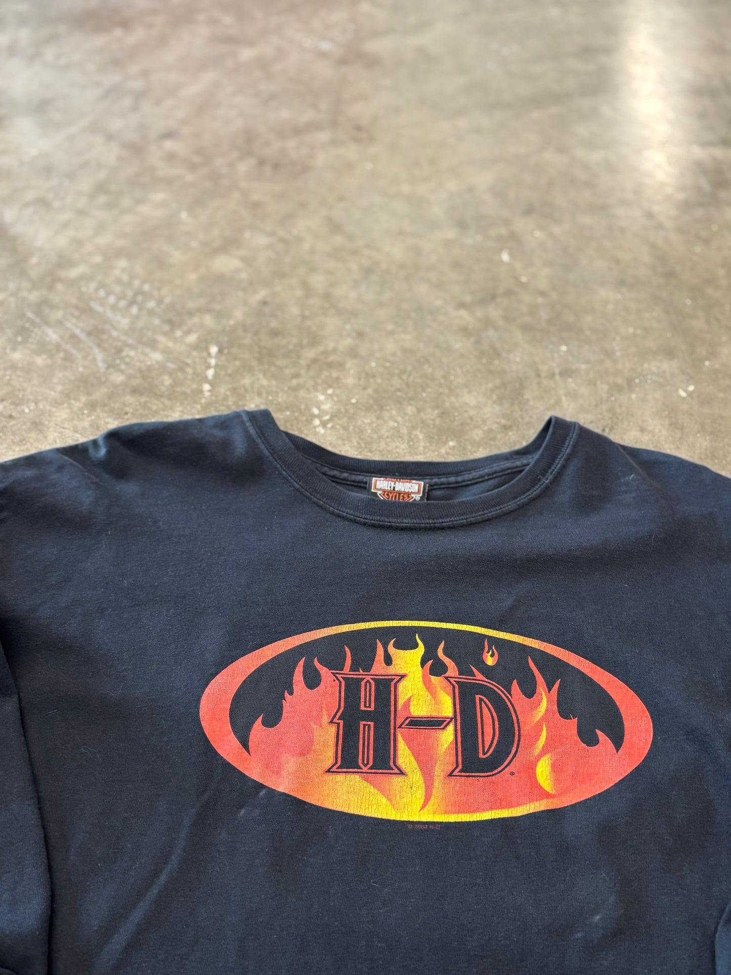 Vintage Harley Davidson Red flame long sleeve size large