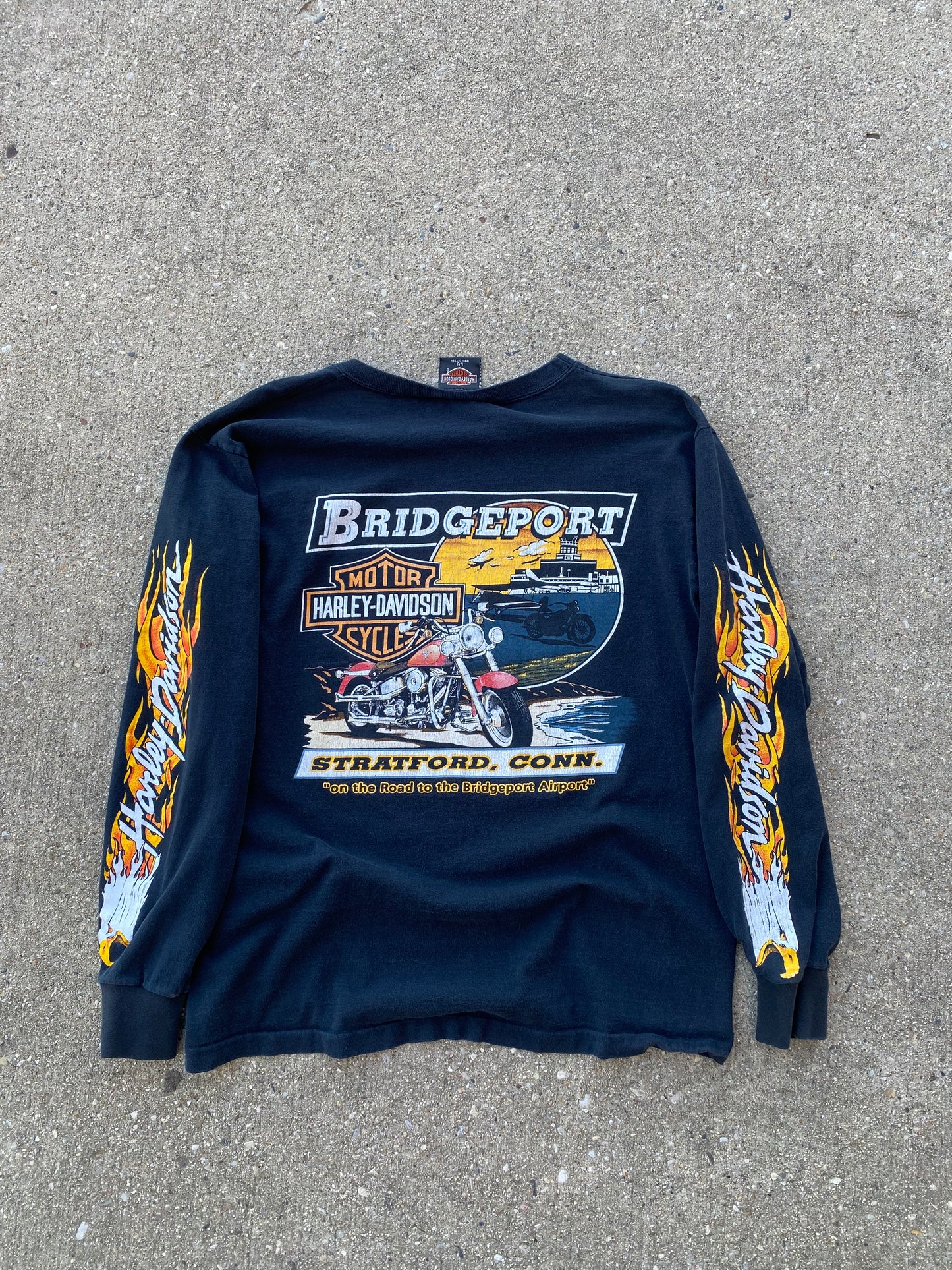 Vintage Harley Davidson Flaming Eagle sleeve long sleeve shirt size large