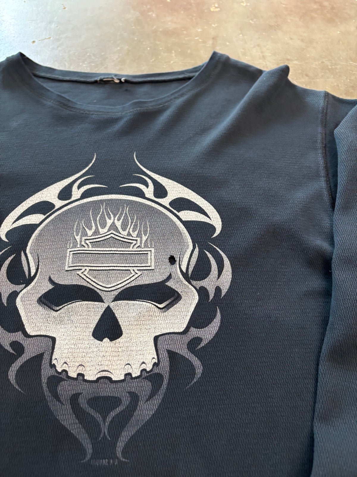 Vintage Harley Davidson skull thermal long sleeve size extra large