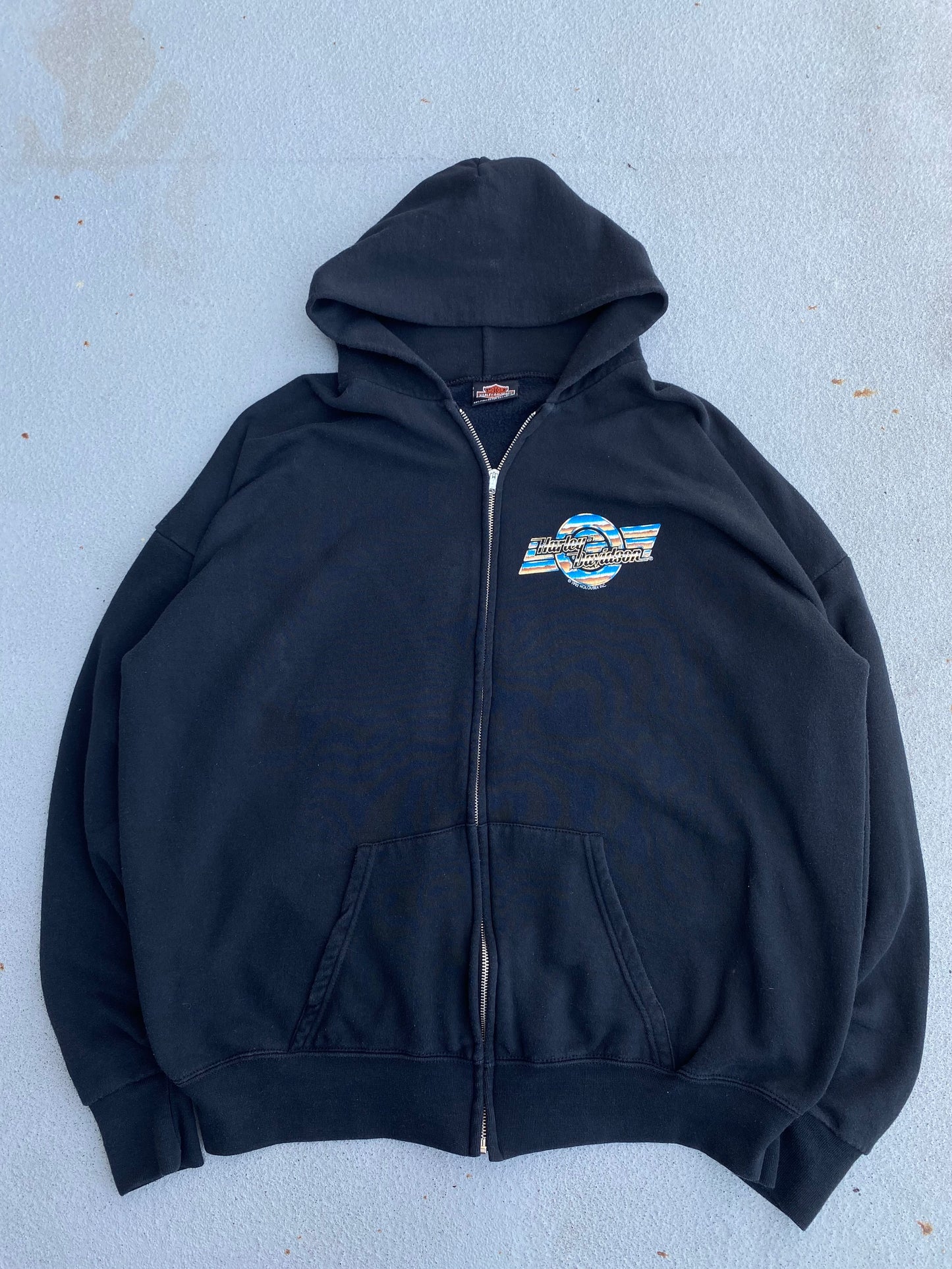 Vintage Harley Davidson Hoodie Zip Up Size XXXL