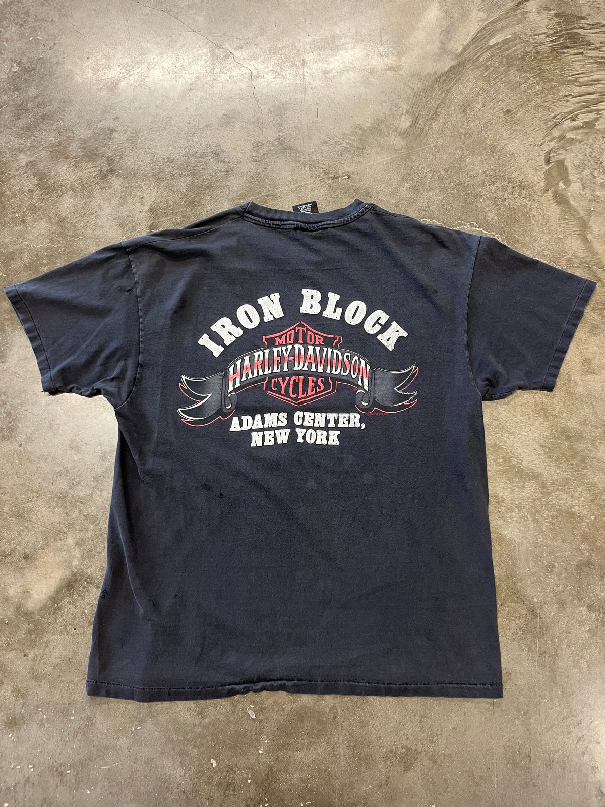 Vintage Harley Davidson Thrashed and Faded Flame ball shirt size extra large