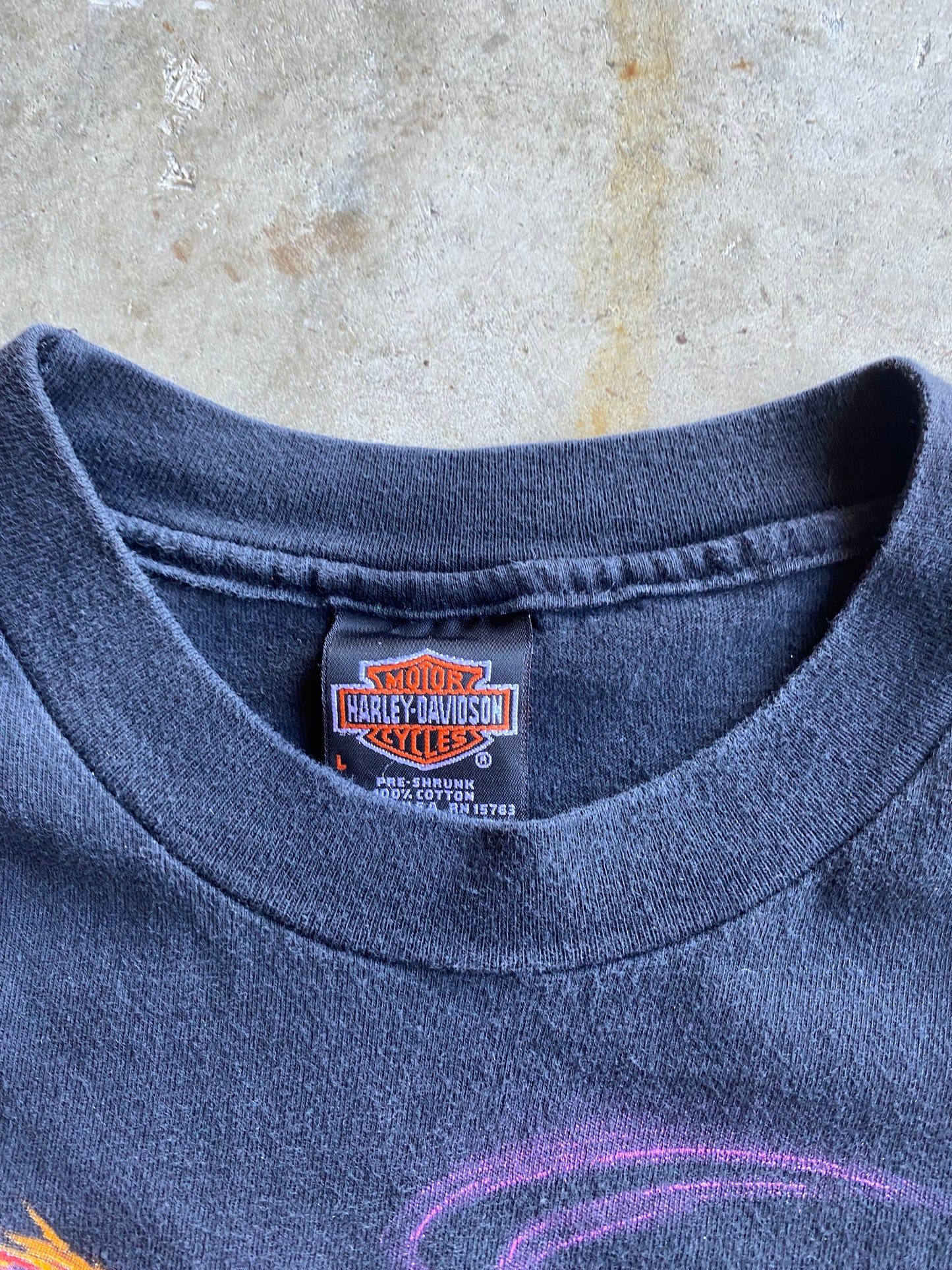 Vintage Harley Davidson Flaming Eagle AOP Size Large