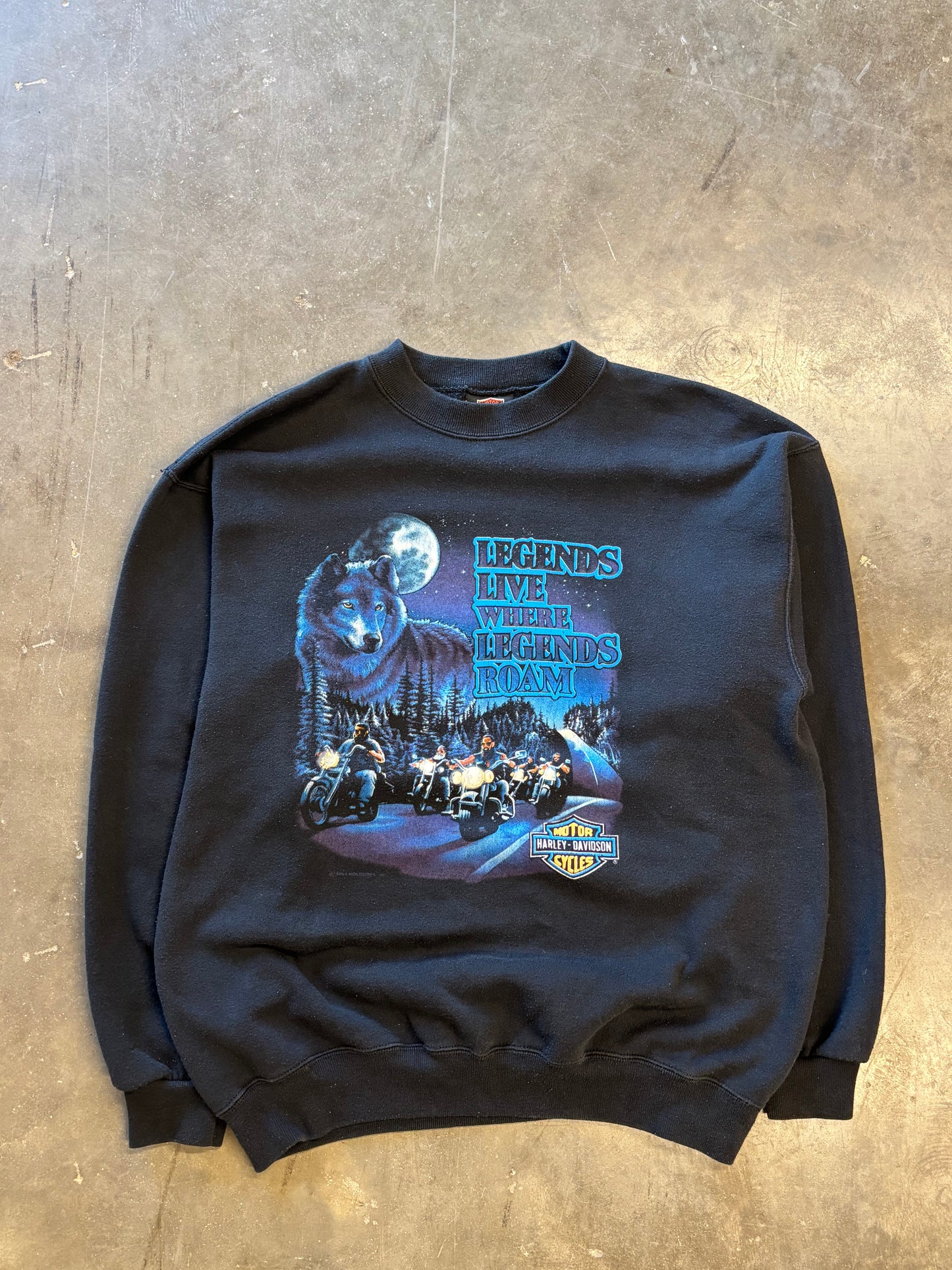 Vintage Harley Davidson Legends live where legends roam sweatshirt size large