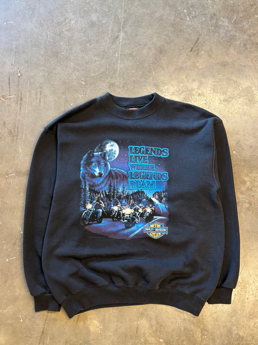 Vintage Harley Davidson Legends live where legends roam sweatshirt size large