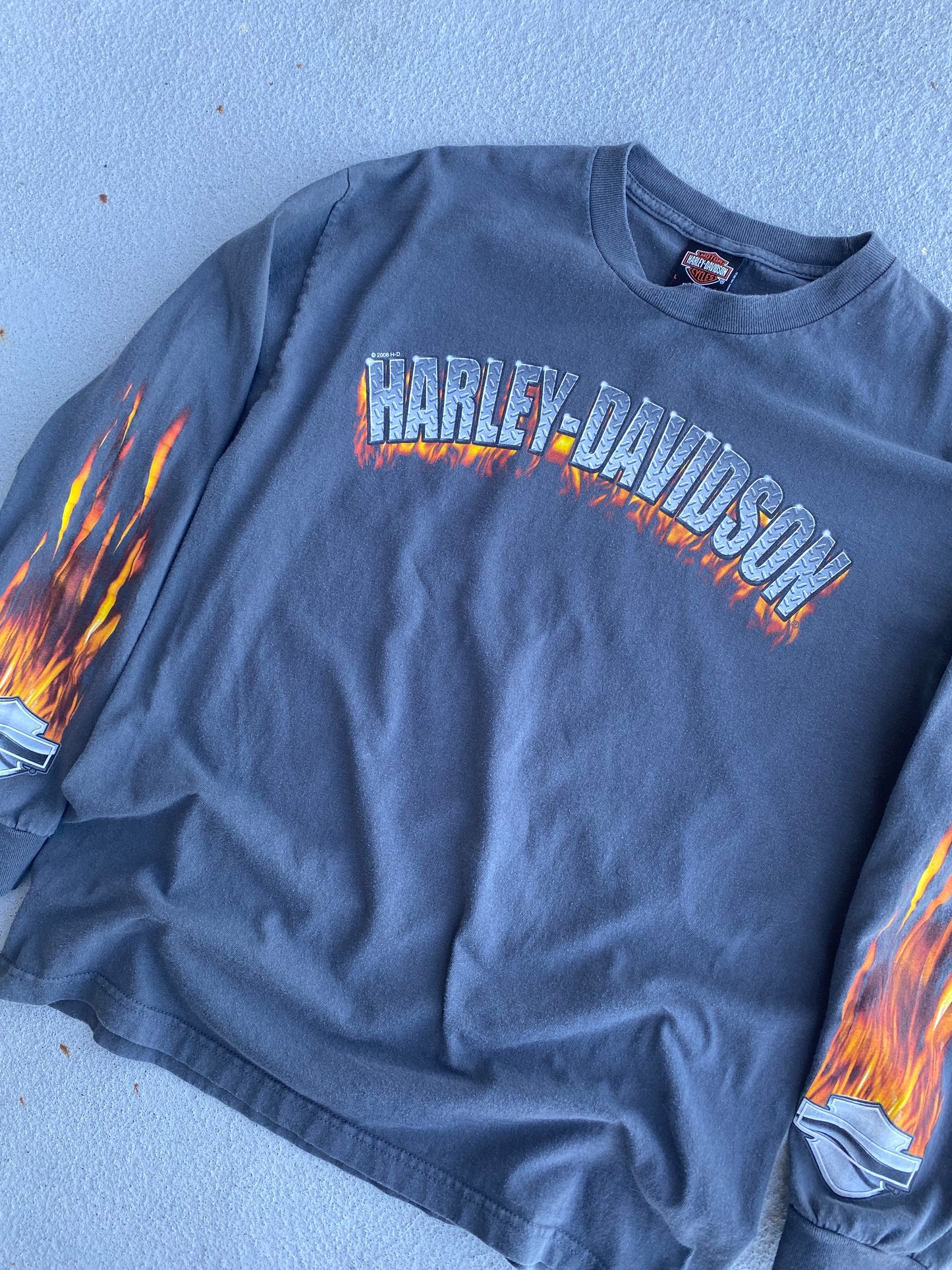 Harley Davidson Chrome Flame long sleeve size large