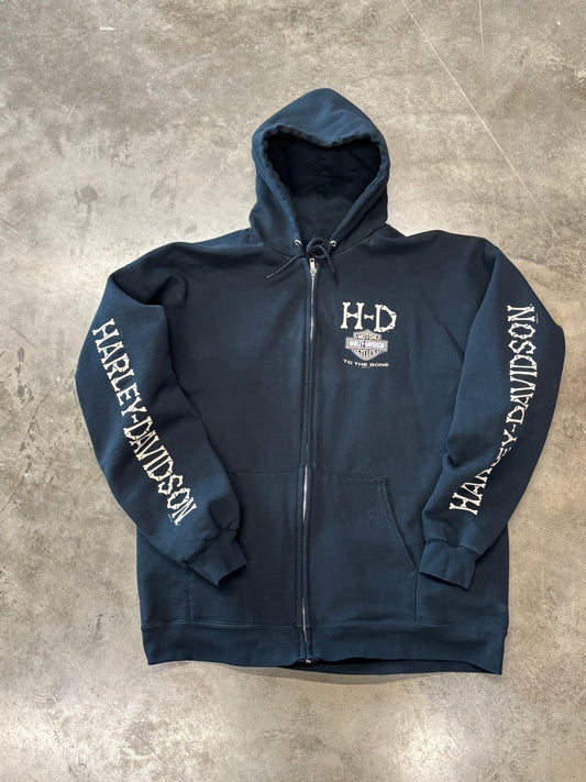 Vintage Harley Davidson bone hoodie size large