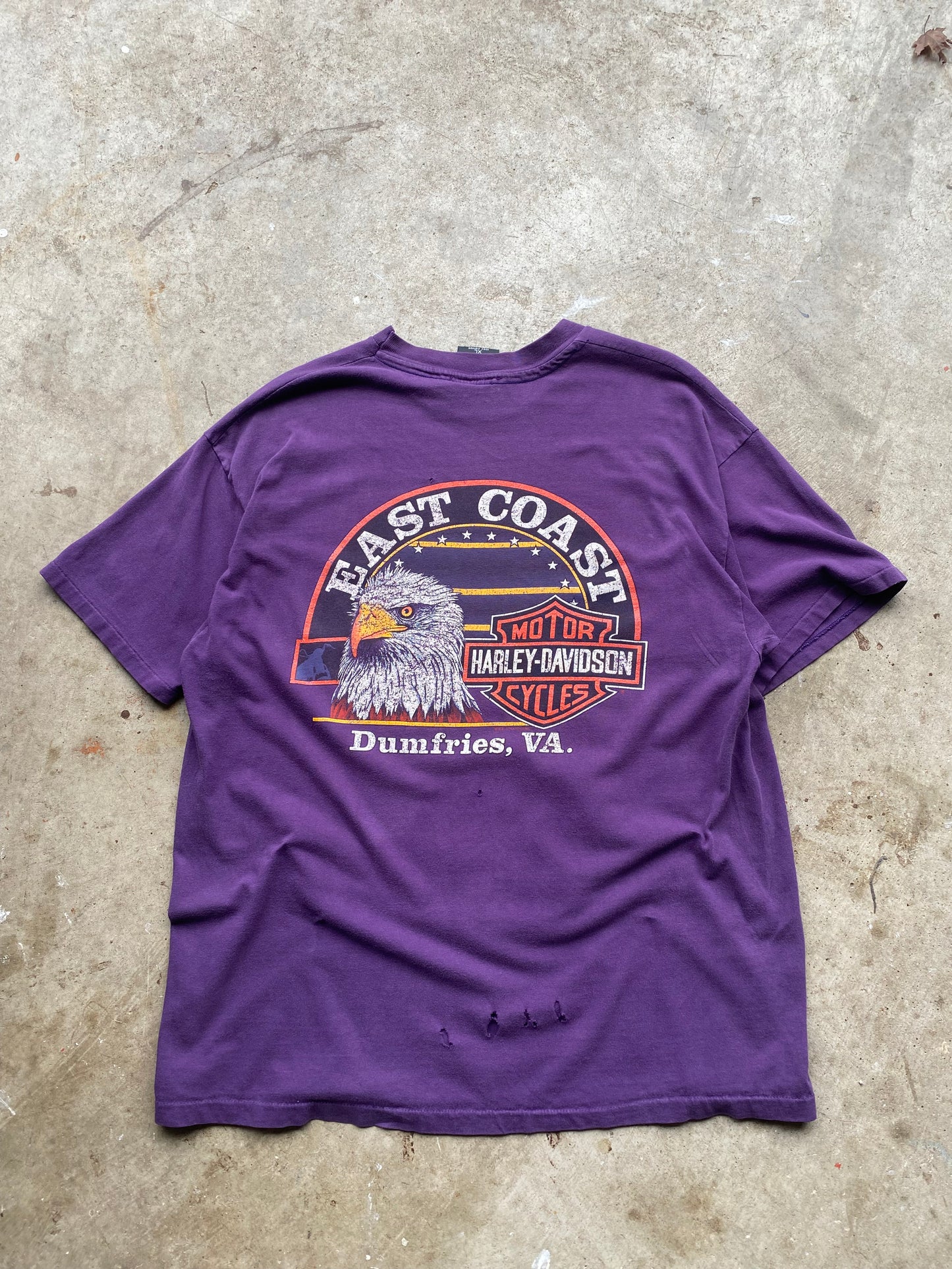 Vintage Harley Davidson Blue on purple flame size extra large