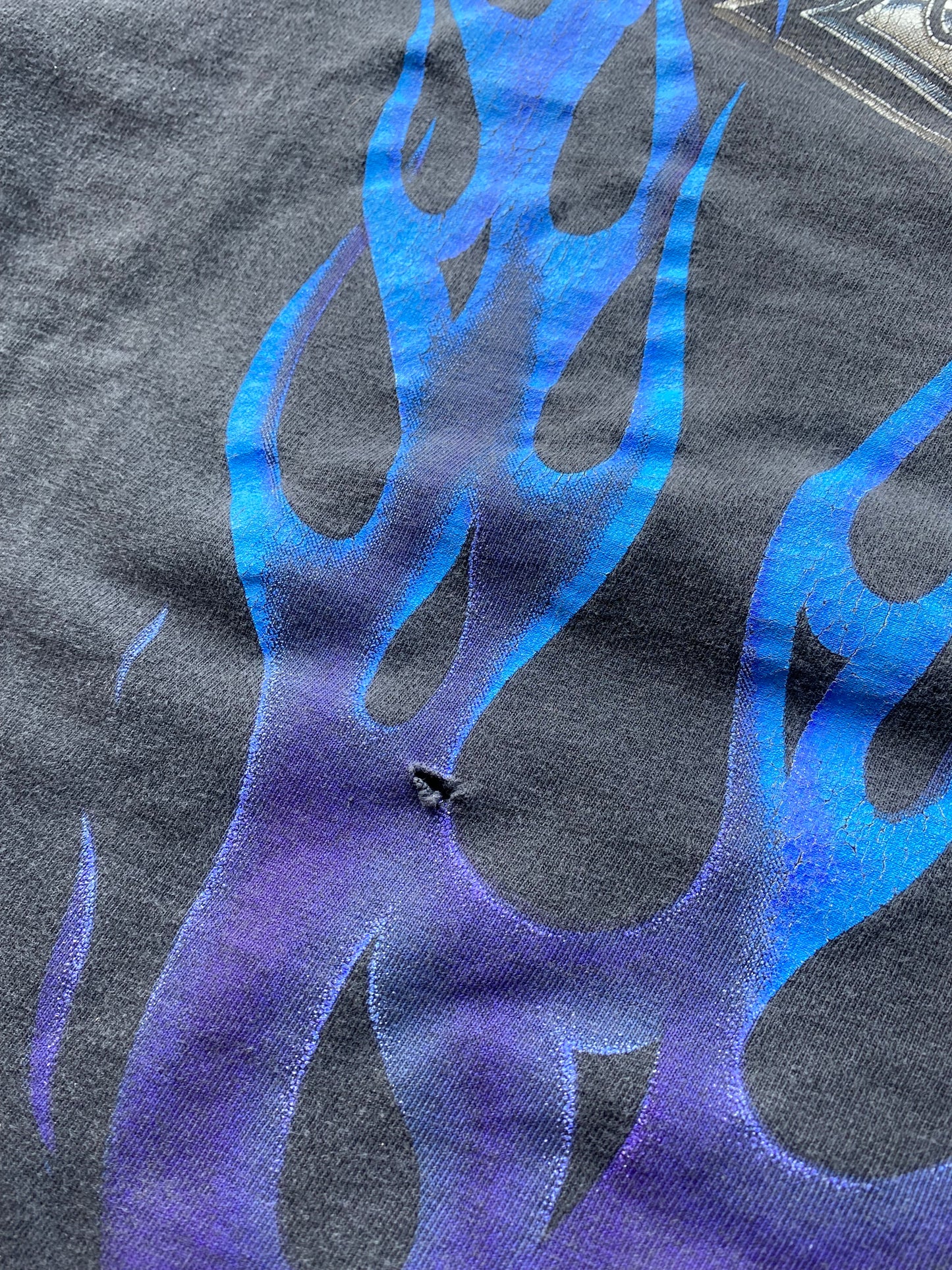 Vintage Harley Davidson Blue Flame Size XL