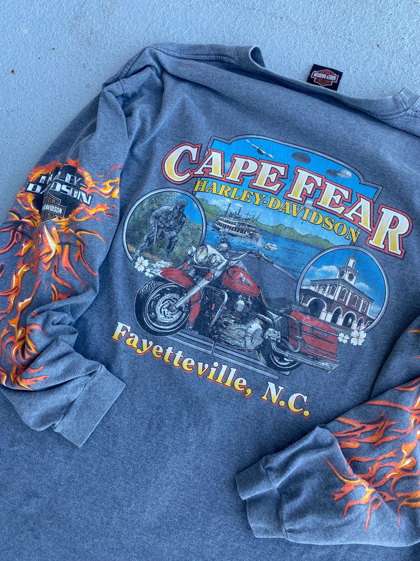 Vintage Harley Lava flame long sleeve size XL