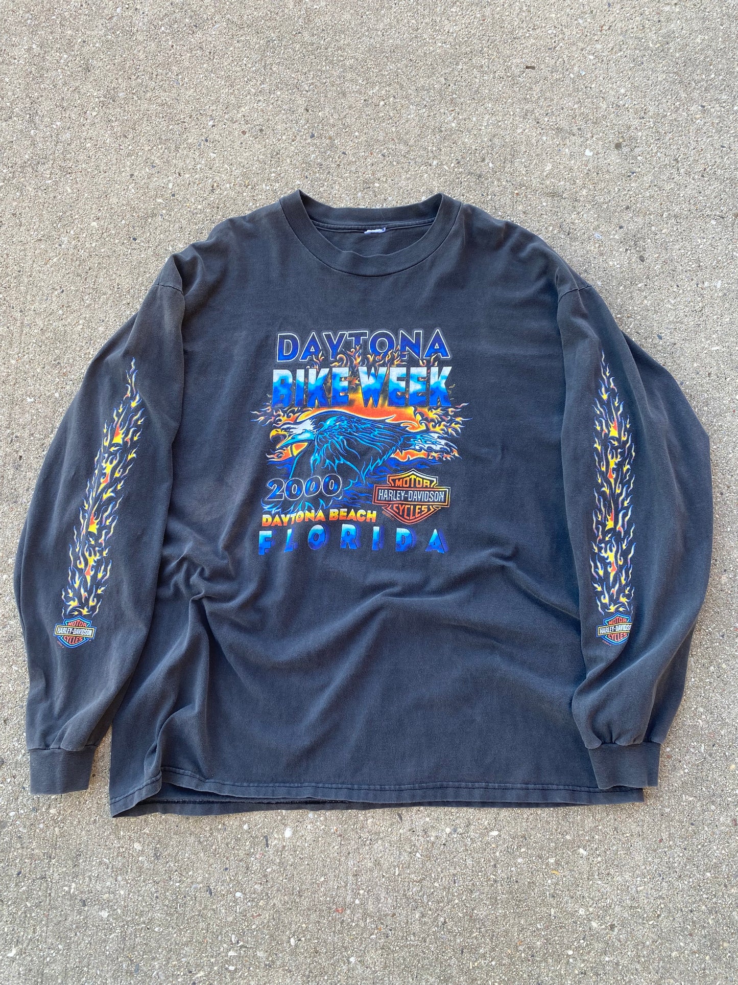 Vintage Harley Davidson Faded out bike week shirt size xxl