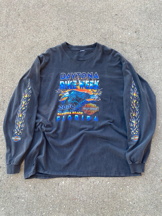 Vintage Harley Davidson Faded out bike week shirt size xxl