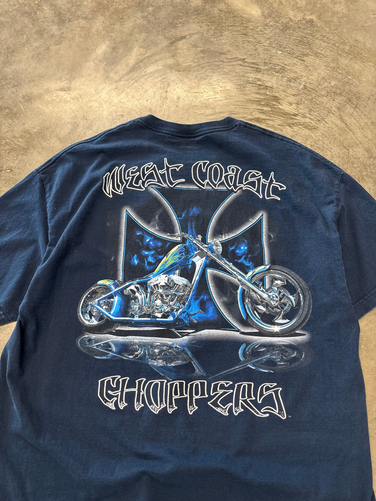 Vintage West Coast choppers navy shirt size xxl