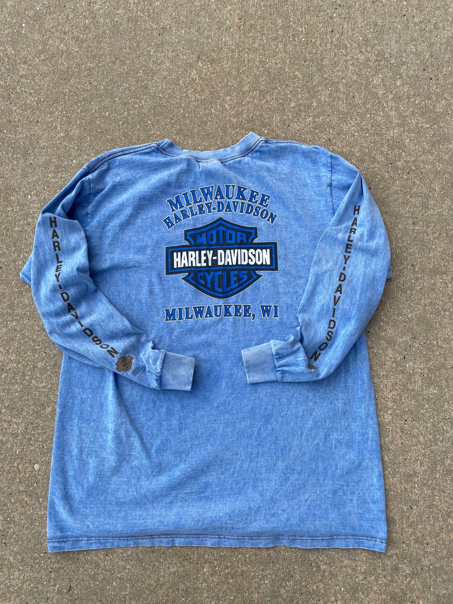 Vintage Harley Davidson Marble Dyed Long sleeve Size Large