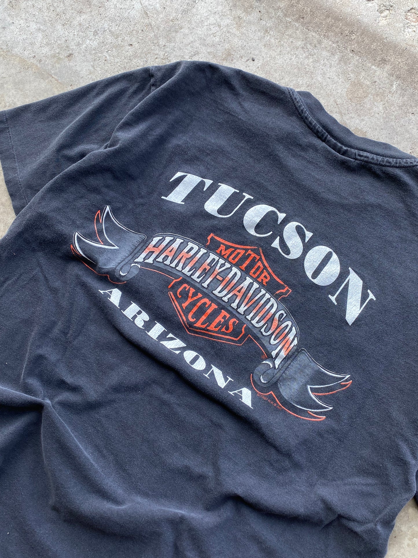 Vintage Harley Davidson Blue Flame Size XL