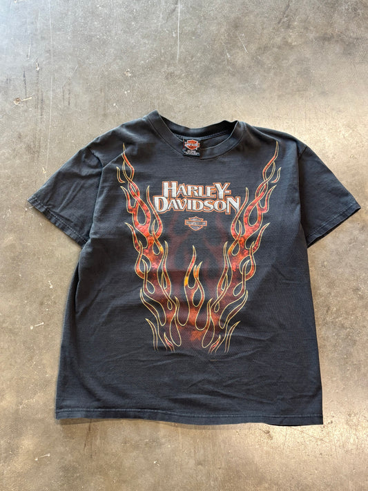 Vintage Harley Davidson orange rising flame shirt size large
